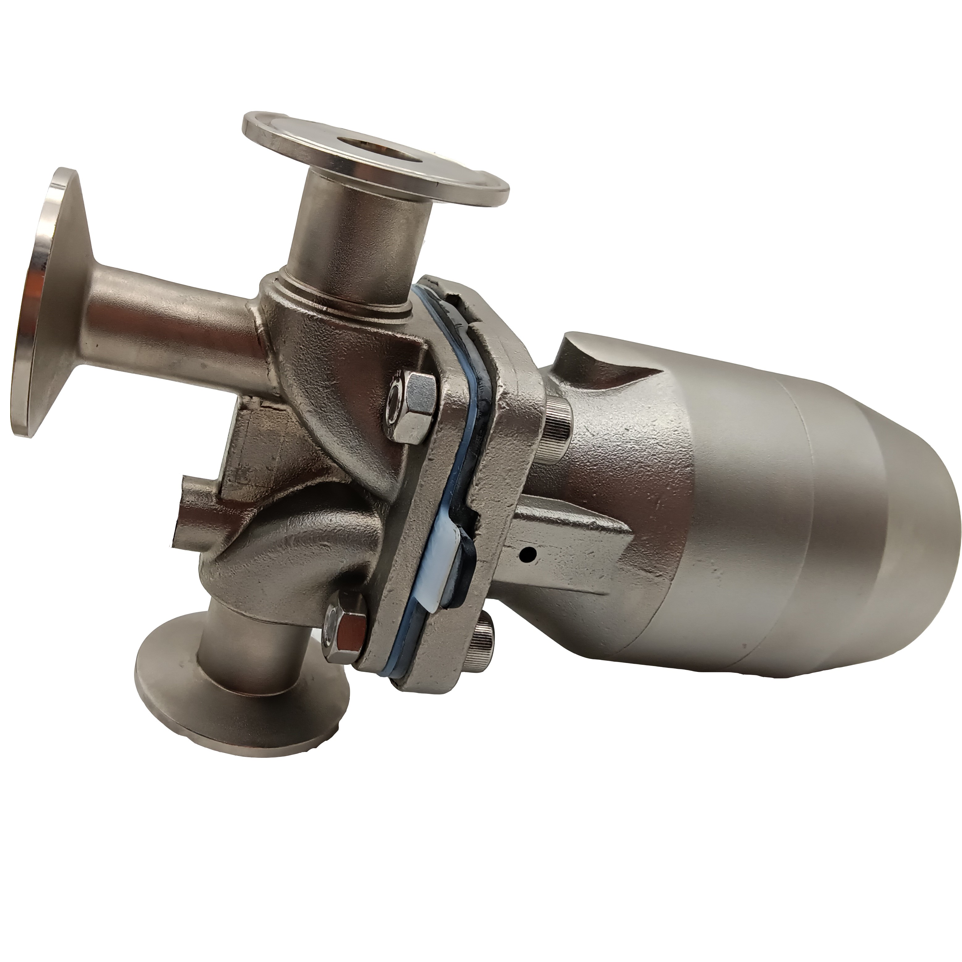 1/2 polegada de 12,7 mm de alta qualidade higiênica higiênica aço inoxidável SS316L pinça pneumática sms diafragma de três vias 