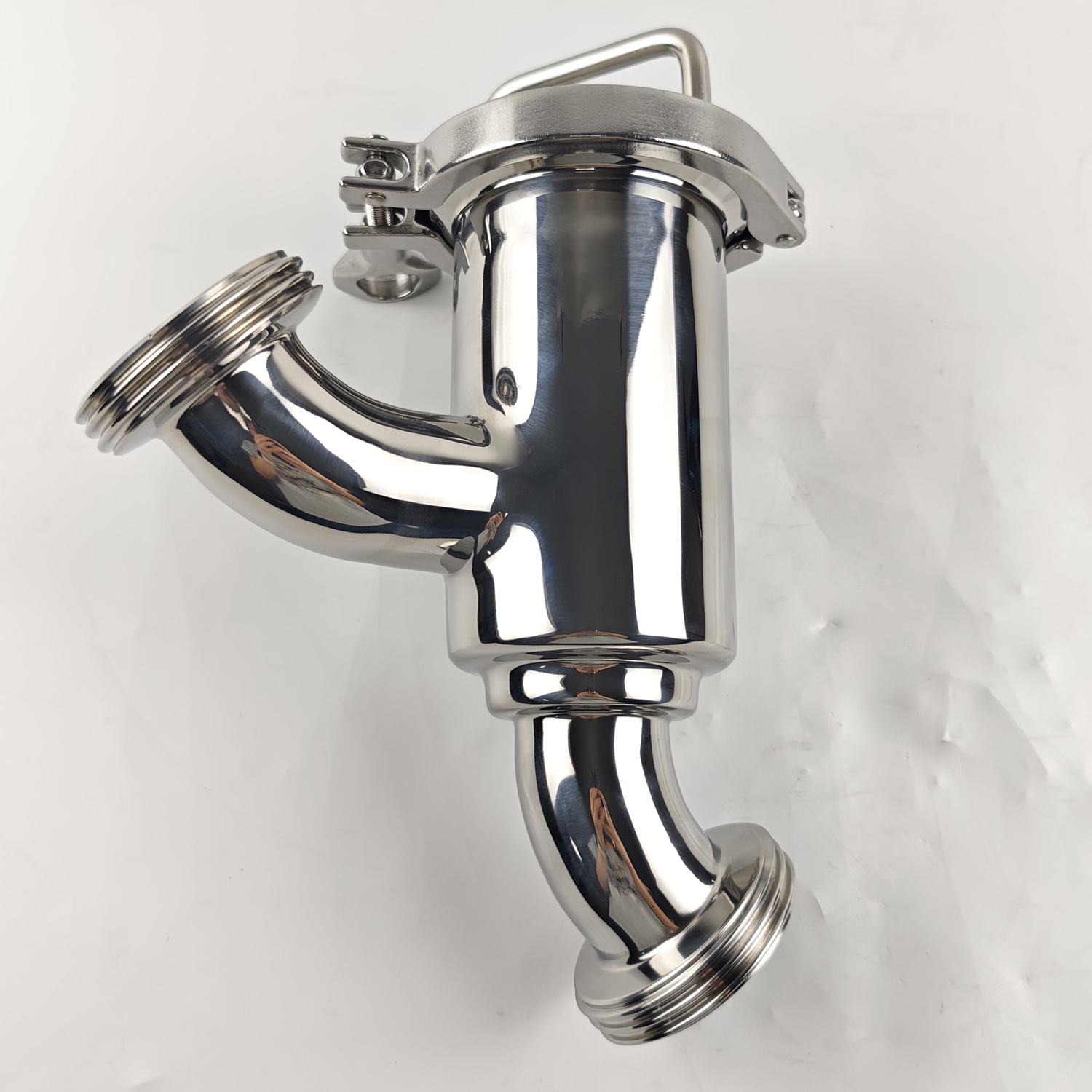 DN40-1MM MELHOR ALIMENTO ALIMENTÁRIO SANITÁRIO 304/SS316L Frea sanitária não retenção Filters do tipo cotovelo 