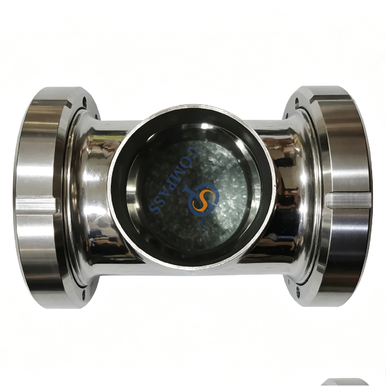 DN40 SS304 em linha de aço inoxidável estéril quatro maneiras cruzam o vidro de vista para o tanque