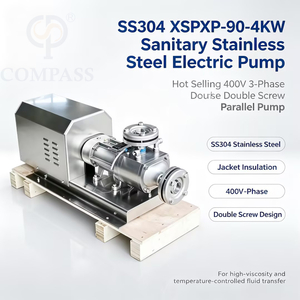 Bomba elétrica de aço inoxidável ss304 4kw santary venda quente 400v bomba paralela de parafuso duplo trifásico com isolamento de jaqueta