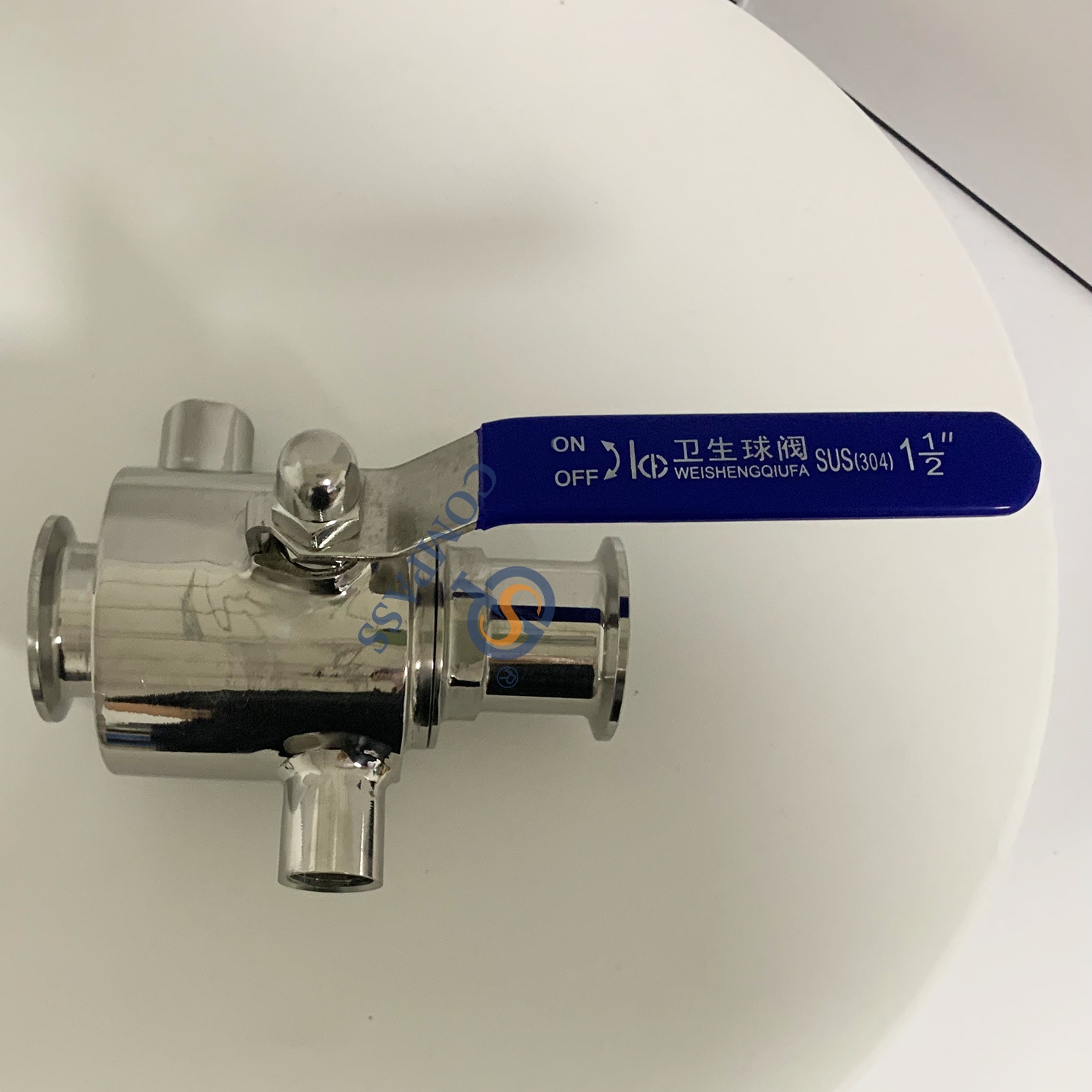 Válvula de esfera de braçadeira manual de 1 polegada TC50.5MM com jaqueta e porta de rosca fêmea BSP de 12,7 mm