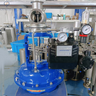 25,4mm-mt1 SS316L Válvula de fluxo de diafragma eletro-pneumático de TC sem posicionador sem posicionador