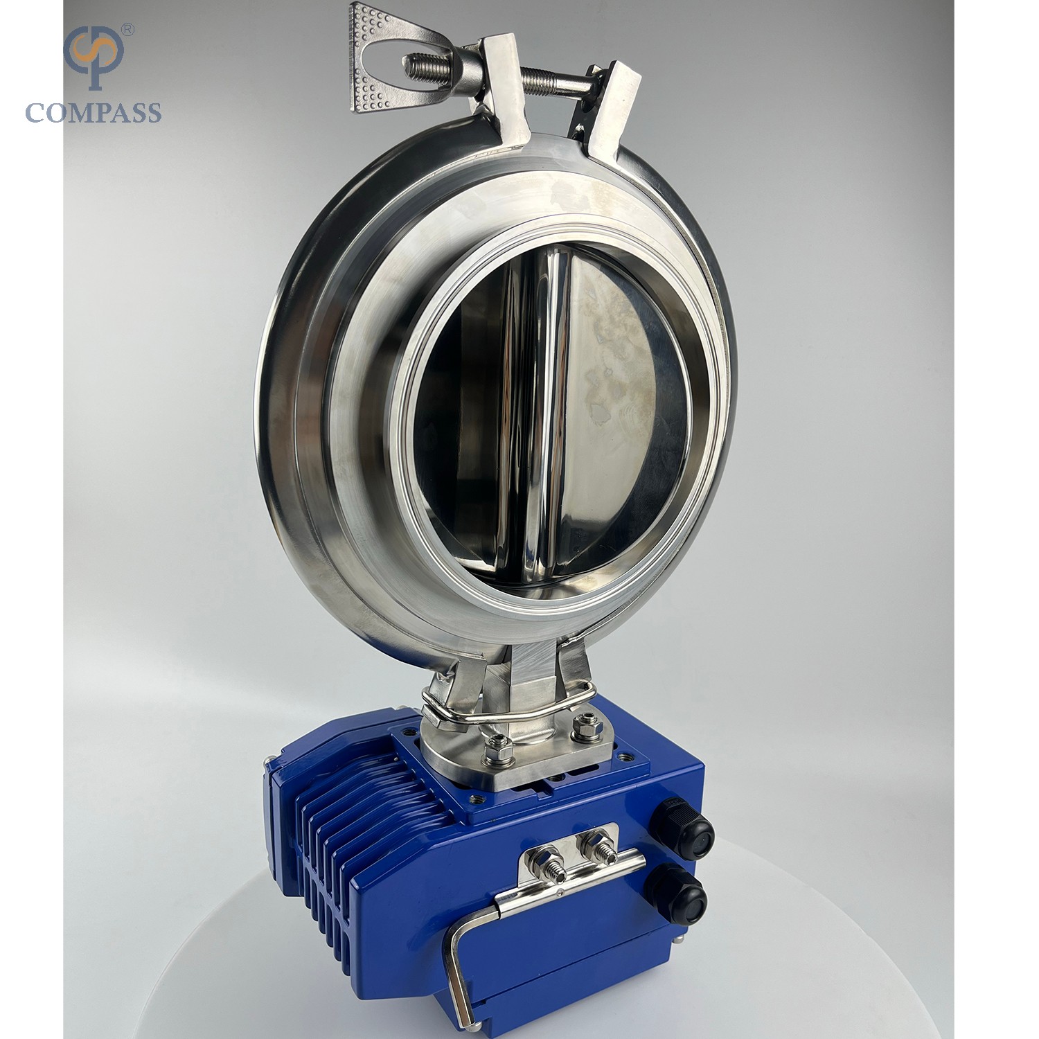 6 'SS304 Sanitary Six Potal Power Tri Clamp Butterfly Valves com cabeça elétrica on-off