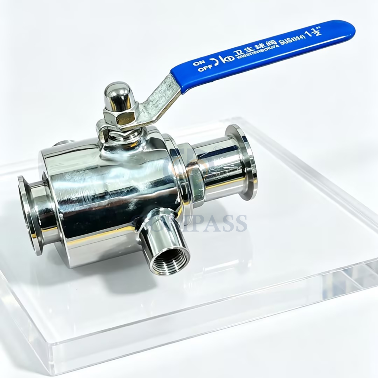 Preço 25.4mm aço inoxidável sanitário ss304 grau alimentício sms 1 polegada at052d atuador pneumático válvula de esfera de braçadeira reta com jaqueta