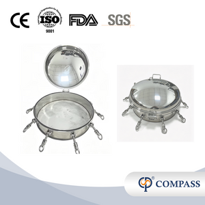 Tampa sanitária de aço inoxidável ss316l dn600, espelho higiênico, polimento externo, tanque de pressão redondo com vedação epdm