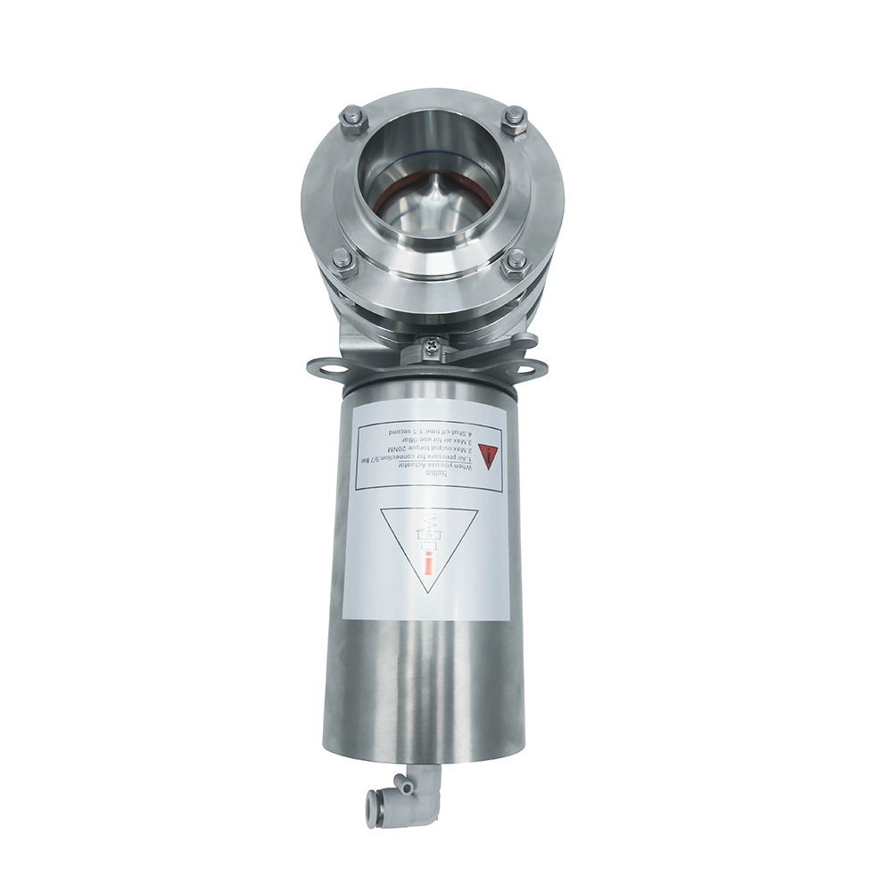 1/2 polegada 12,7 mm higiênica higiênica de aço inoxidável grau SS304 SMS Válvula de borboleta pneumática de 3 peças 