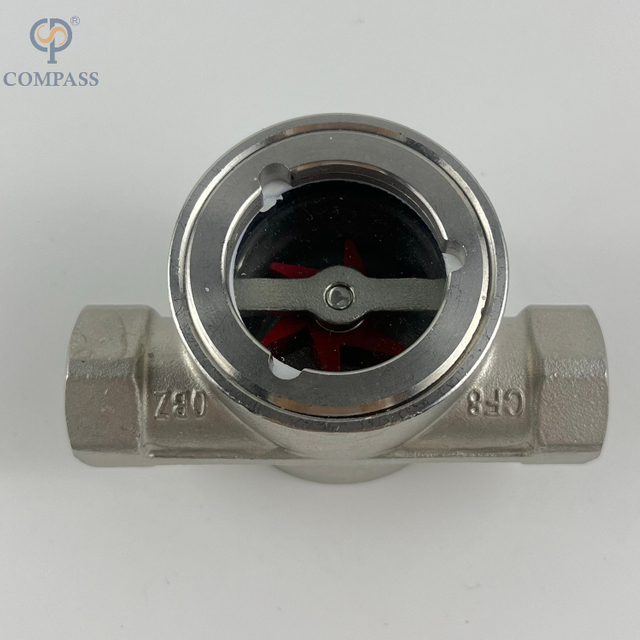 DN15 Sanitário de aço inoxidável de aço de vidro de visão excêntrico