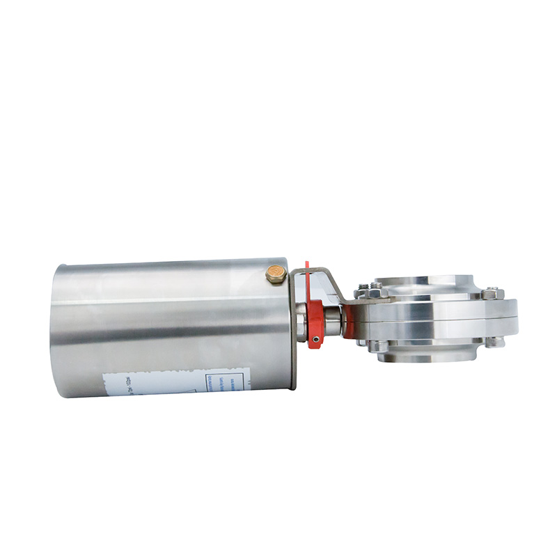 1 polegada de 25,4 mm higiênica higiênica de aço inoxidável grau SS304 Butt Sold Air Spring Single Acting Pneumatic Butterfly Válvula 