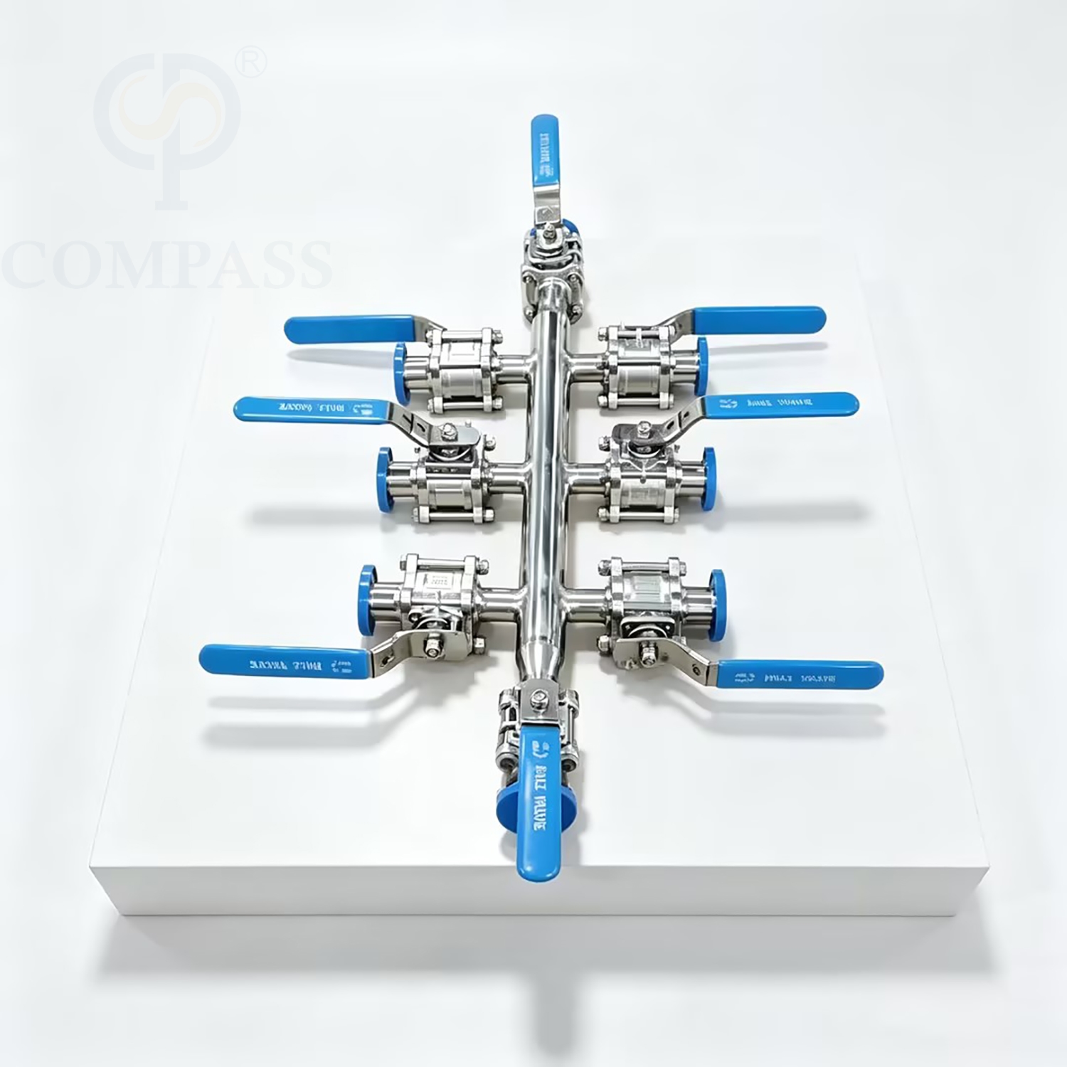 Nova chegada dn25 ss316l sanitária de aço inoxidável grau alimentício manual braçadeira-solda válvula de esfera de três peças com coletor de distribuição