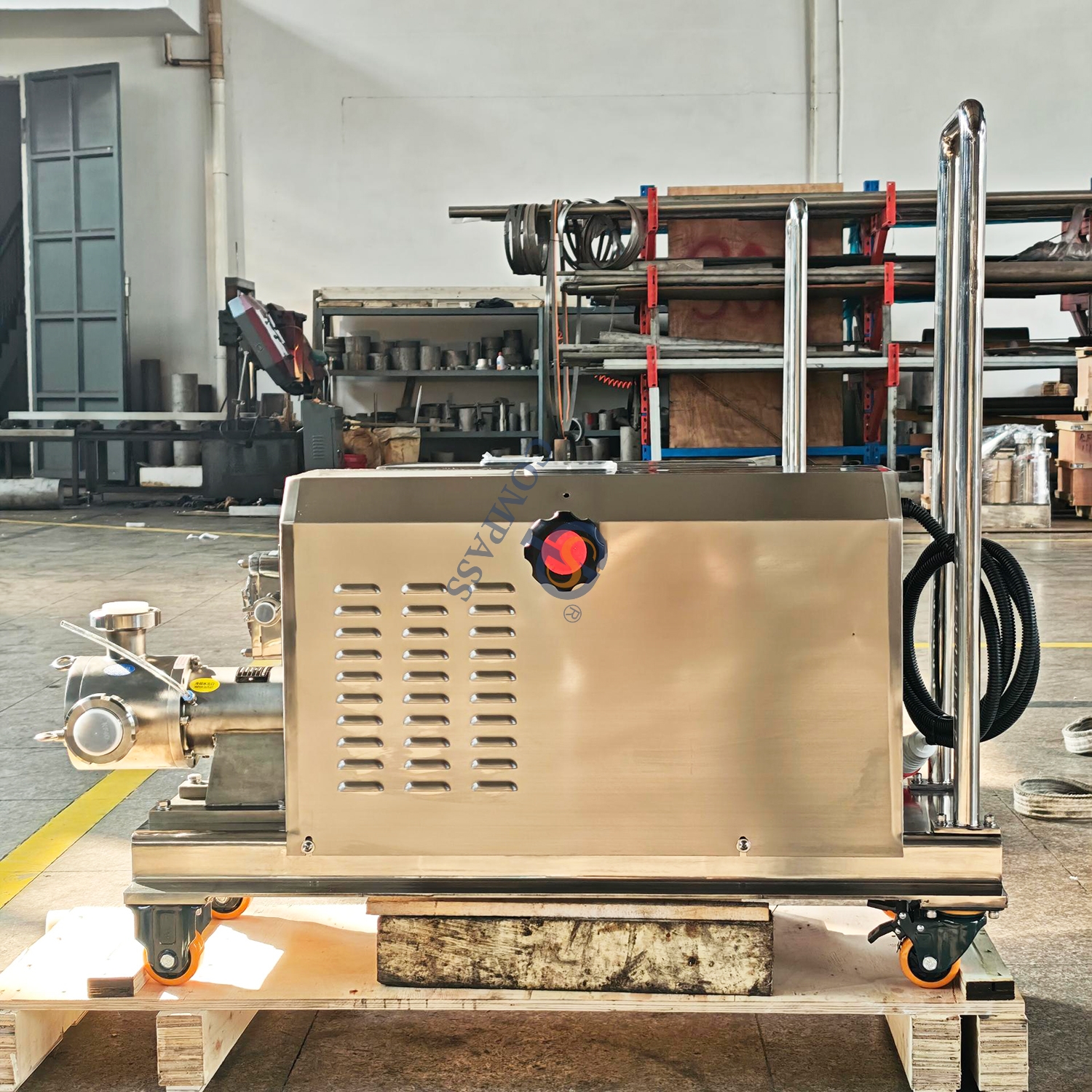 Bomba senoidal de extremidade de união de 330RPM 2.2KW SS316L com carrinho móvel e gabinete de controle