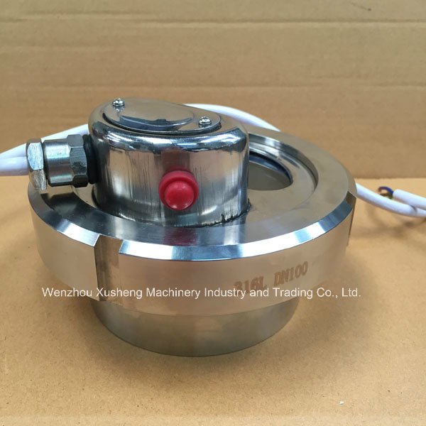 DN80 SS304 a&ccedil;o inoxid&aacute;vel de a&ccedil;o inoxid&aacute;vel 24V luz de vis&atilde;o