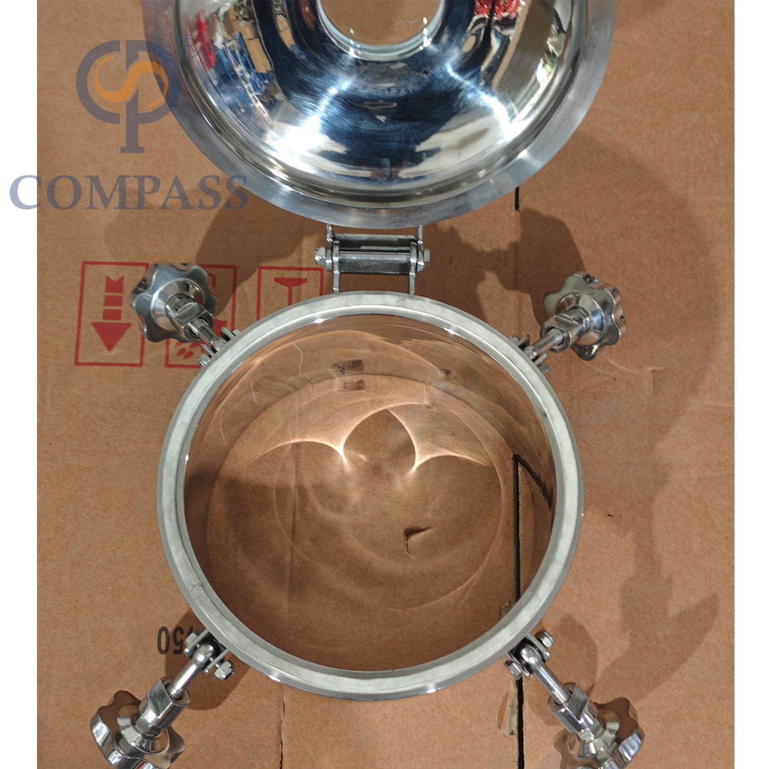 Venda popular 250mm sanitário de aço inoxidável ss304 higiene externa tanque de pressão redondo manways com visor e vedação de silicone