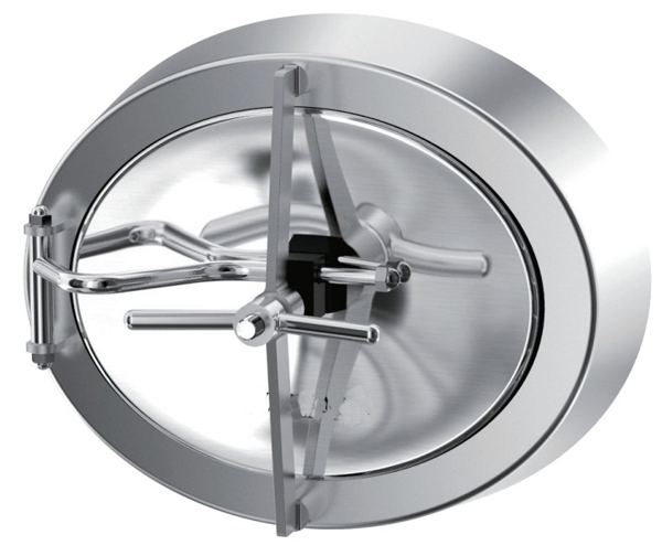 Tanque elíptico sanitário tipo YAC-B de aço inoxidável Manway