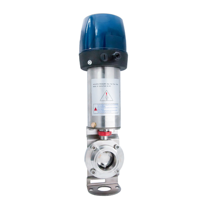 Válvula Borboleta de Solda Pneumática Sanitária com C-top