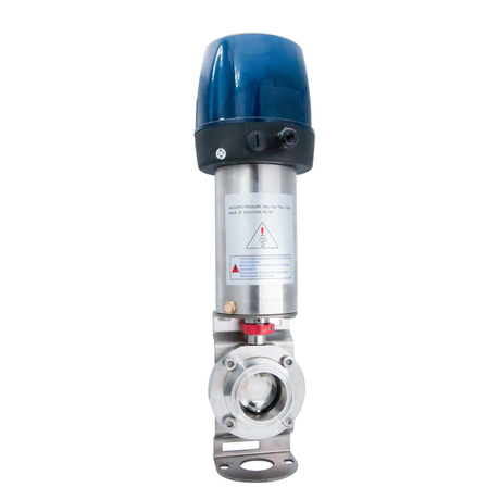 Válvula Borboleta de Solda Pneumática Sanitária com C-top