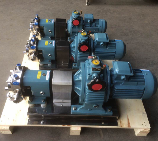 Bomba de lóbulo de rotor de variador contínuo de aço inoxidável sanitário