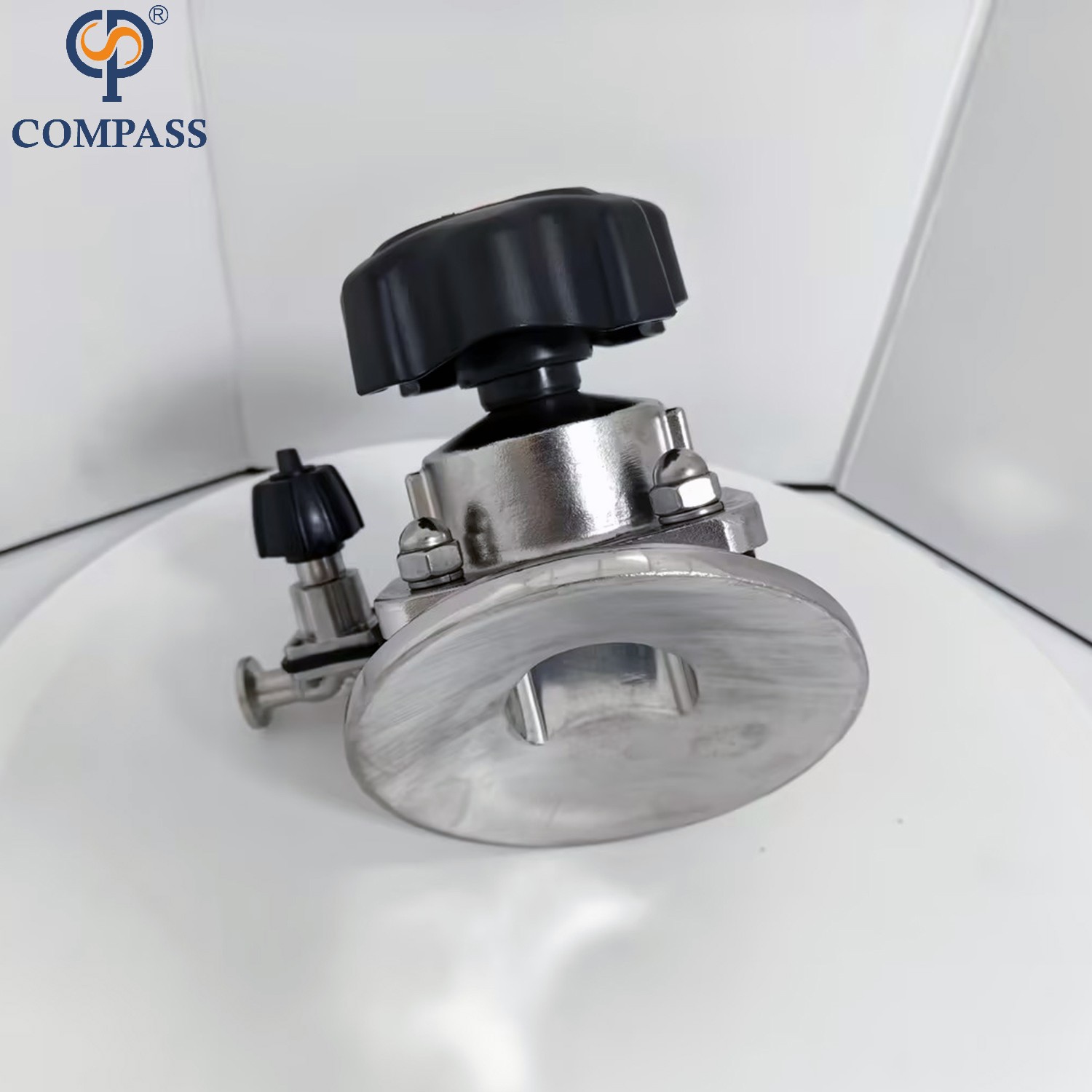 Válvula de controle sanitária de aço inoxidável, 1.5 polegadas, ss316l, sms, braçadeira manual, válvula de diafragma inferior do tanque com diafragma de epdm e ptfe