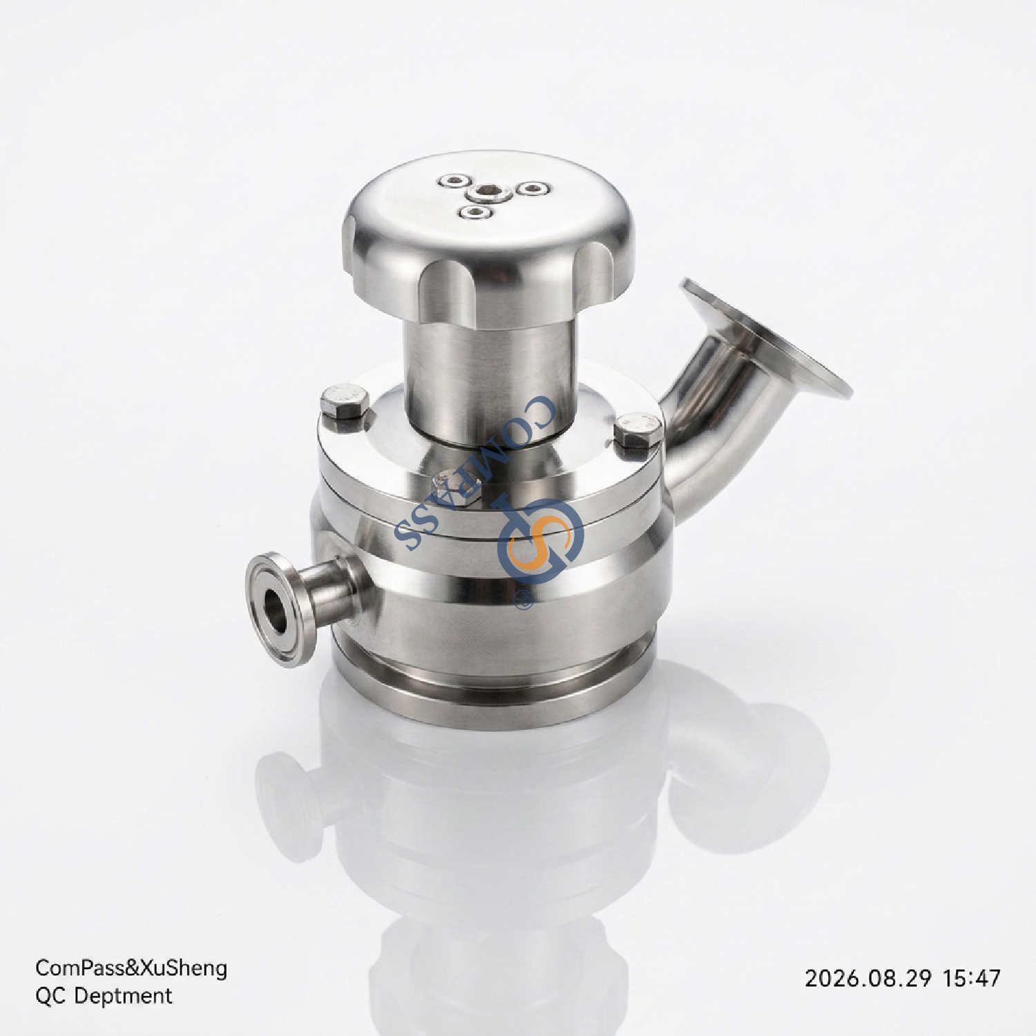 Nova chegada 25.4mm higiênico grau alimentício aisi316l sms saneamento 1 ''manual asséptico tri-braçadeira válvula inferior do tanque de descarga com porta de vapor