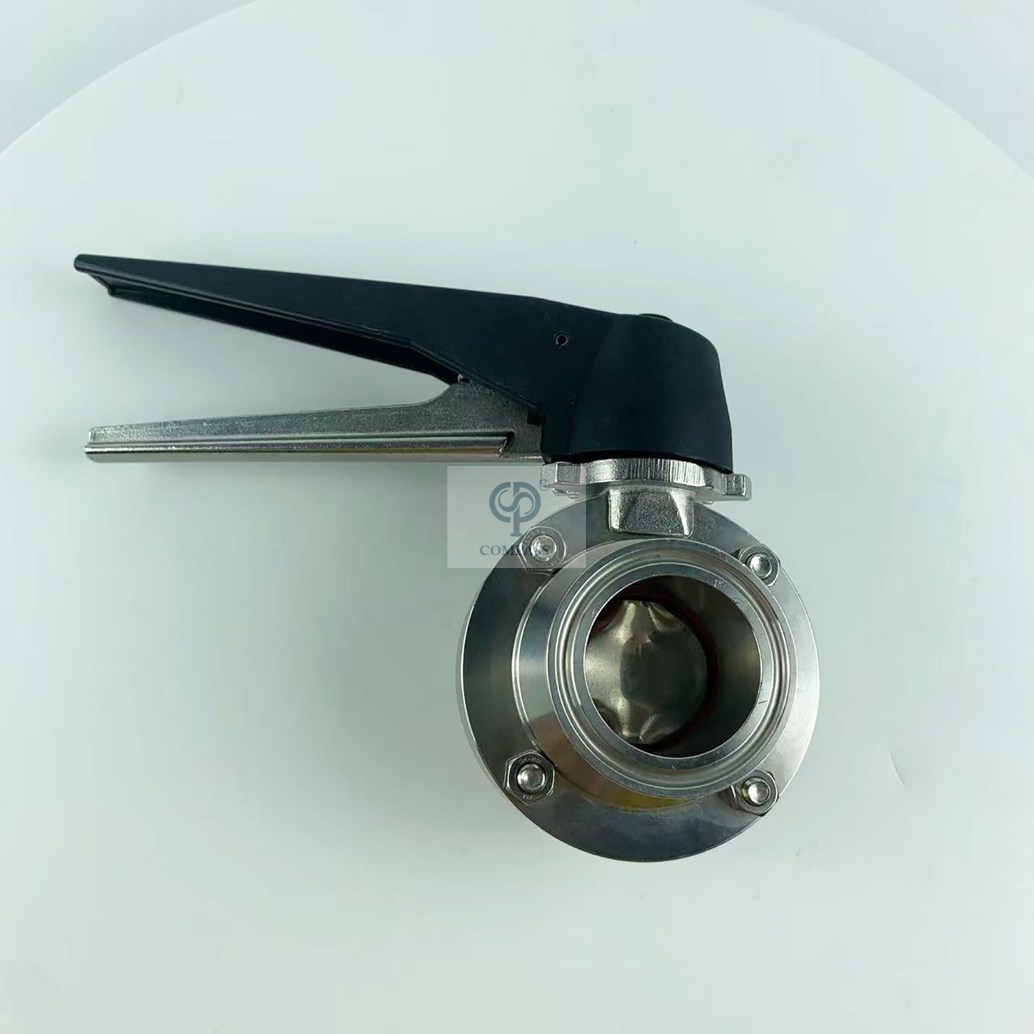 Válvula borboleta de braçadeira manual TC64MM SMS com alça de bico de pato de plástico