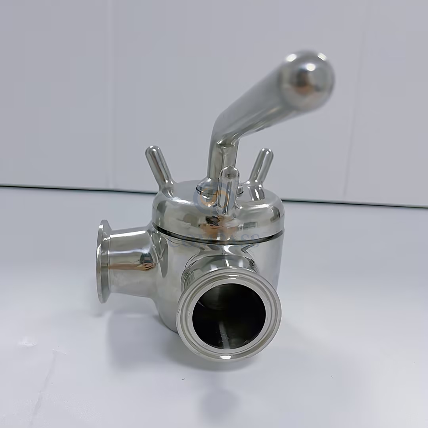 Alta qualidade 38.1mm de aço inoxidável sanitário ss304 sms forjamento manual virola final três maneiras válvula plugue t-port com silicone oem