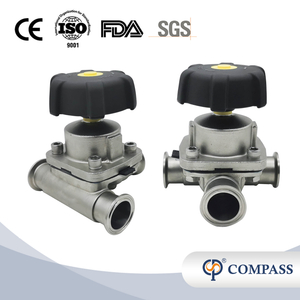 1/2 polegada de 12,7 mm de alta qualidade higiênica de aço inoxidável SS316L SMS CLAMP DIAFRAGMA DE TRÊS VIZES VAVLE 