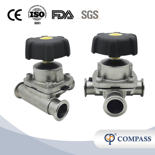 1/2 polegada de 12,7 mm de alta qualidade higiênica de aço inoxidável SS316L SMS CLAMP DIAFRAGMA DE TRÊS VIZES VAVLE 