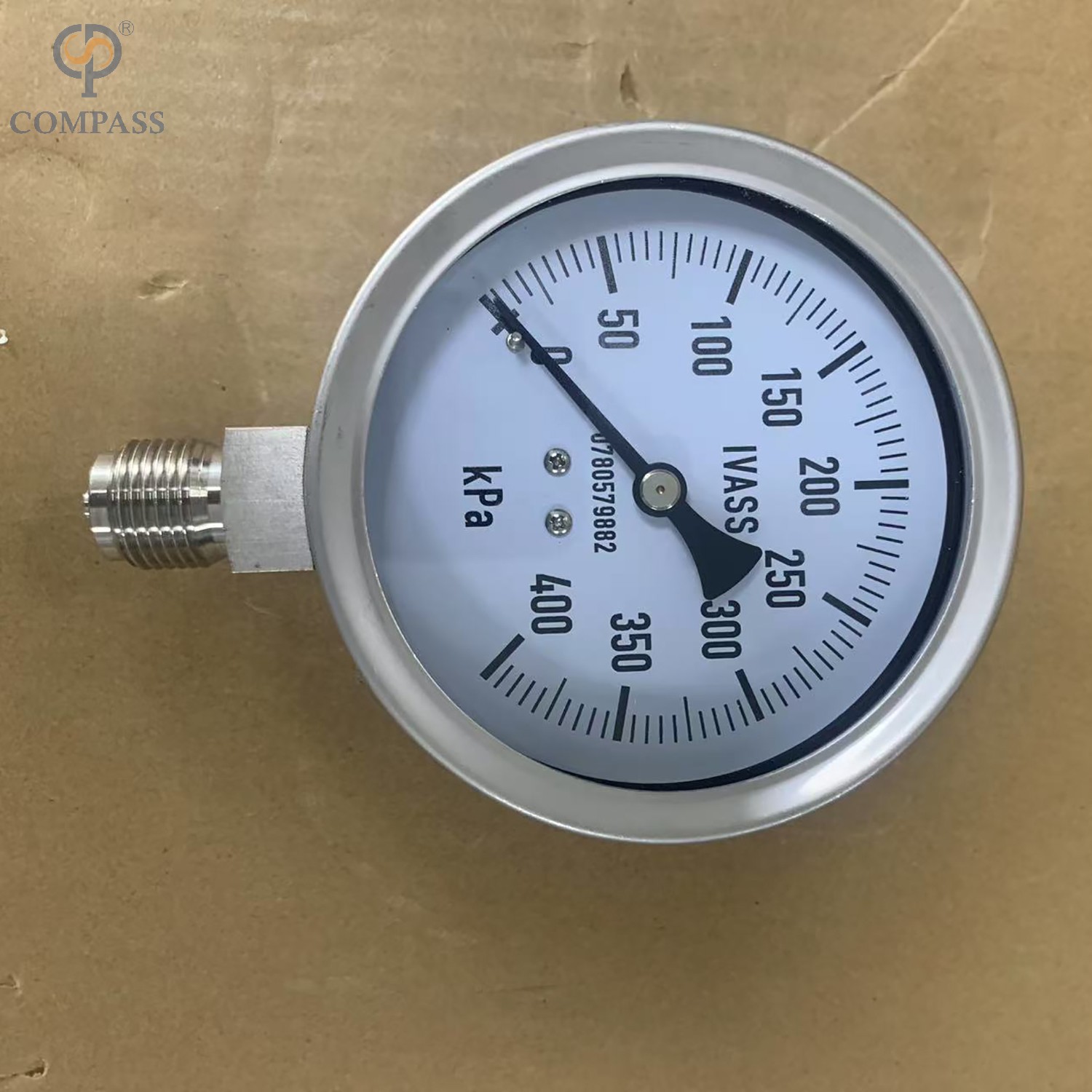 1/2 '-BSP Aço inoxidável SS304 Medidor de pressão radial de haste 100mm