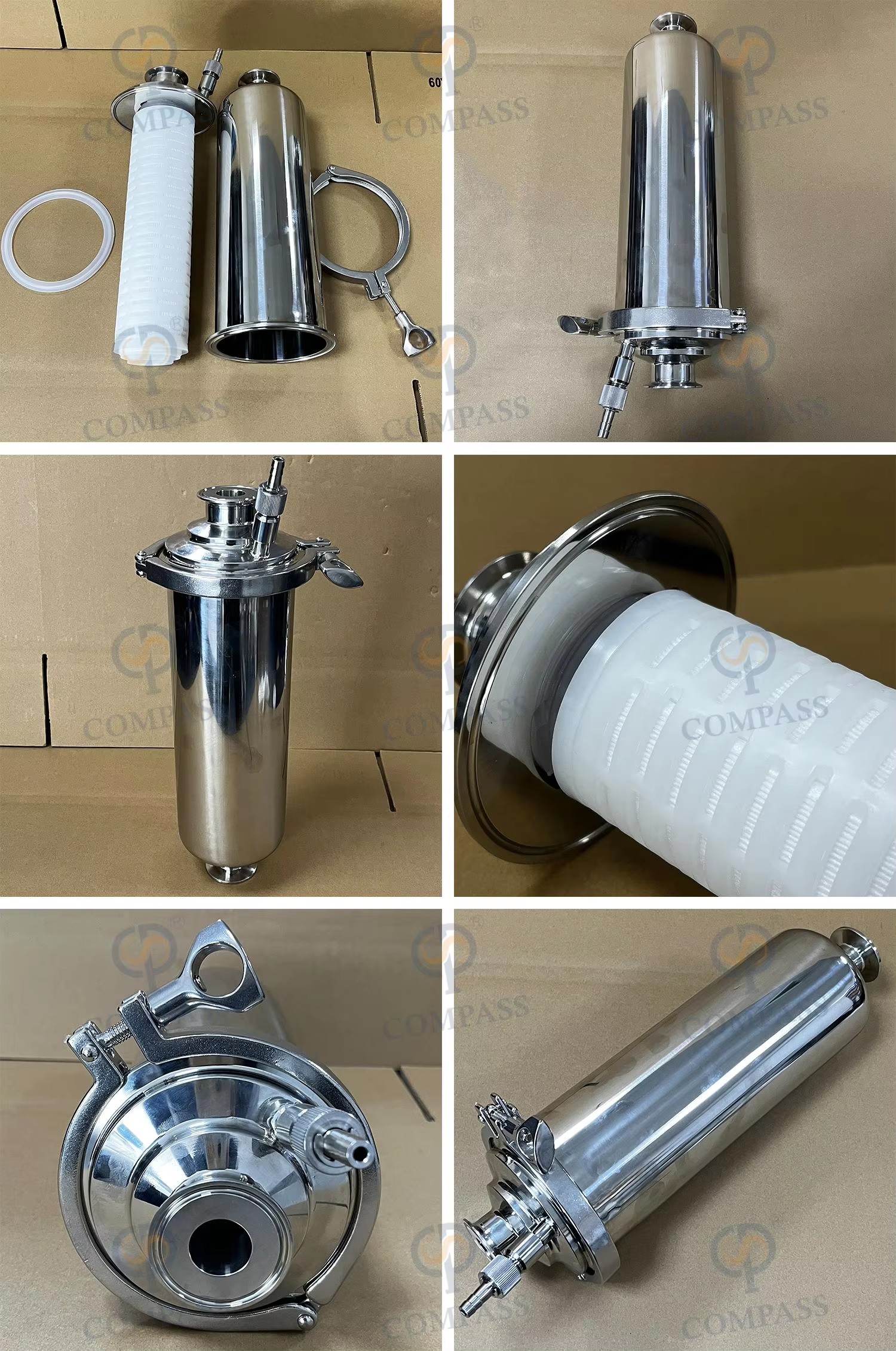 卫生级直通快装过滤器带排气阀