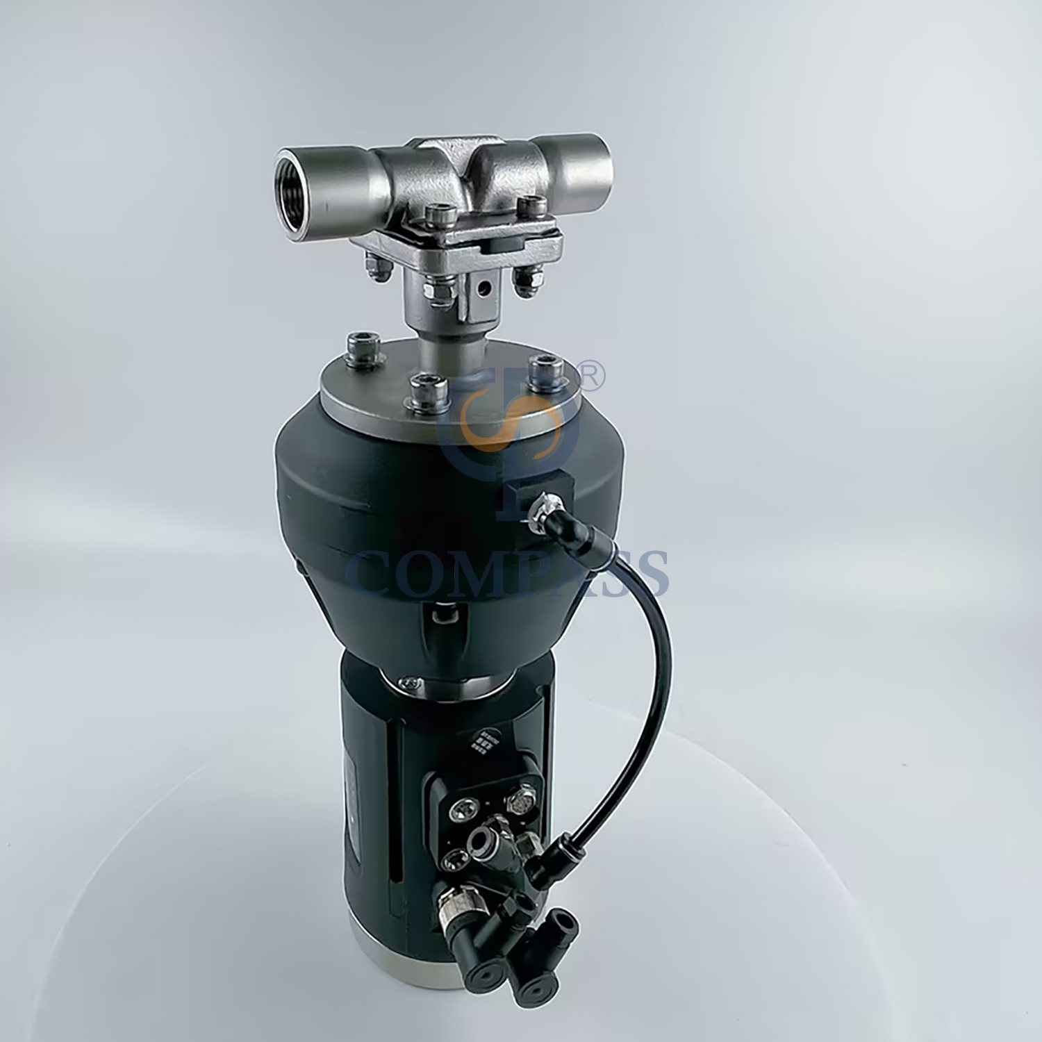 Válvula de diafragma reta pneumática de plástico ss316l com rosca npt de 1/2 unidades com cabeça de controle ptfe e diafragma dividido epdm