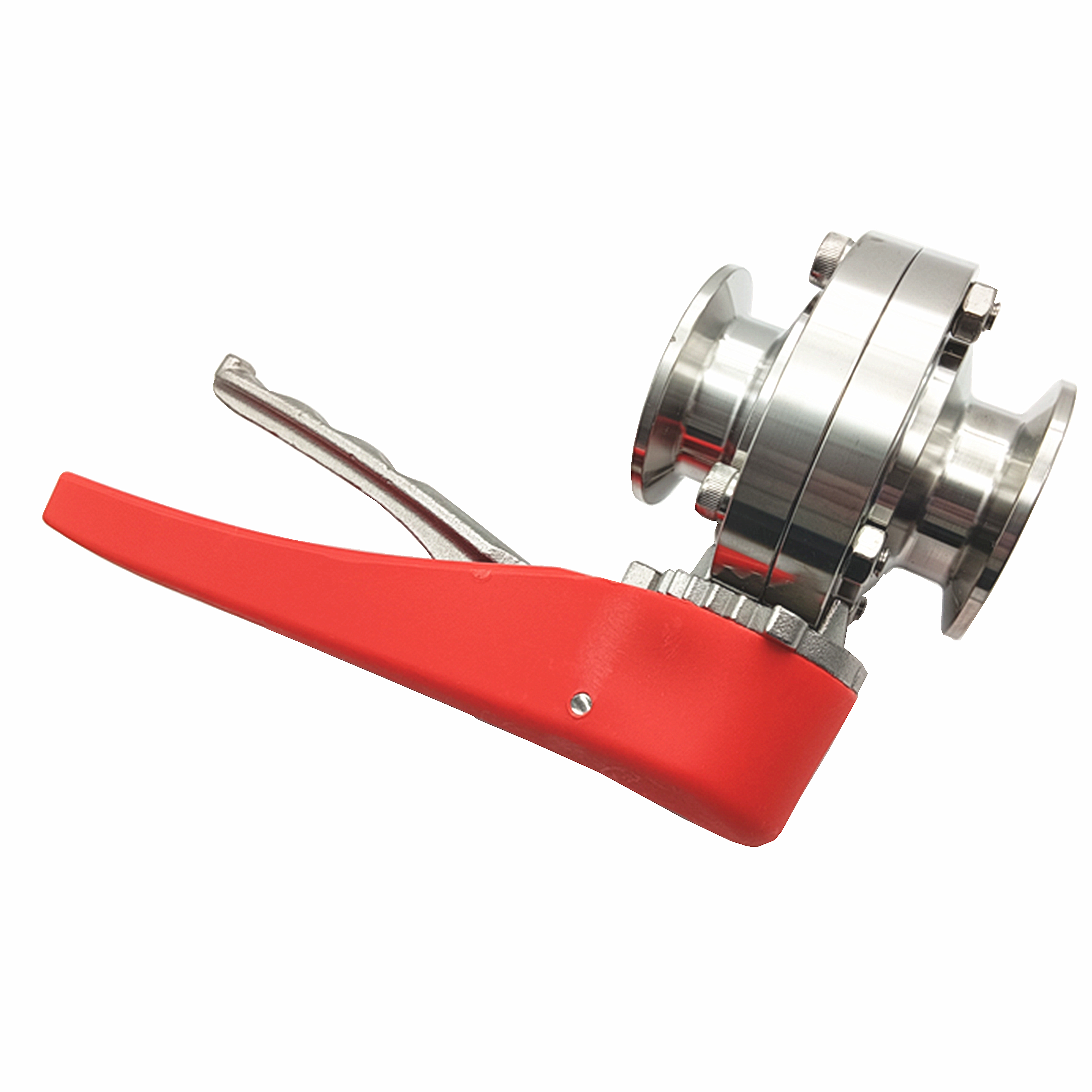 DN50 52mm higiênico higiênico aço inoxidável alimento SS316L DIN MANUAL TRI CLAMP Válvula de borboleta com alça de grãos de plástico