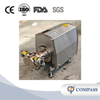 SS304 3KW 380V 3Fase 50HZ Classe Sanitária de Alta Qualidade 1750RPM Bombas de Impulsor Flexível de Fixação Tri com Selo Mecânico Único