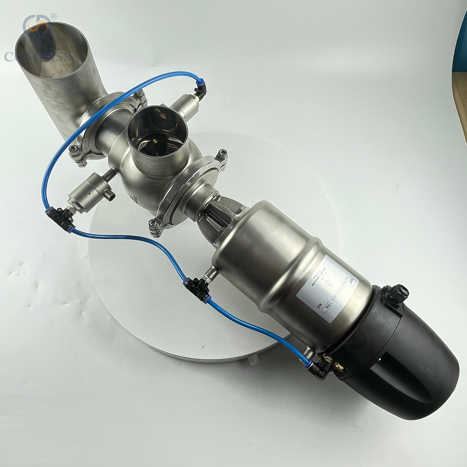 Válvula à prova de mistura de assentos duplos pneumáticos inteligentes SS316L T22