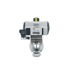 Válvulas Borboletas de Acionamento Pneumático Sanitário de Aço Inoxidável Tri Clamp com Válvula Solenóide
